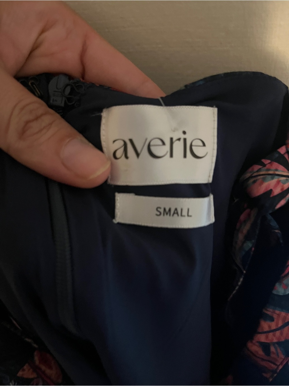 Averie Like New Halley Draped Midi Dress Flowery Print on Cobalt Blue Small - Picture 6 of 7